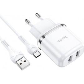 CHARGEUR 2USB 2 4A CABLE USB C